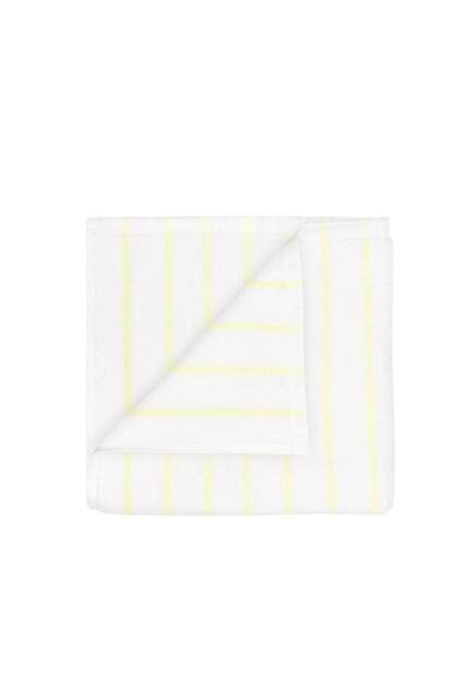 Blomus ARTO Towel with Narrow Stripes 50 x 100 cm - White/Transparent Yellow in White - image 1