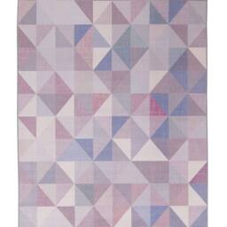 Wyld and Coco Pastel Triangle Patchwork Rug Blue Grey Blush Woven Polyester Non - Size: 160 cm x 230 cm - thumbnail 2