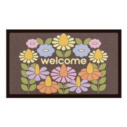 Artsy Mats Elizabeth Olwen Welcome Floral Indoor/Outdoor Doormat (90x60cm) in Brown - Size: 60 x 90 cm - thumbnail 2