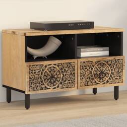 Berkfield Home TV Cabinet 70x33x46 cm Solid Wood Mango in Brown - Size: 70 x 33 x 46 cm - thumbnail 2