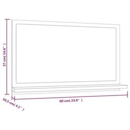 Berkfield Home Bathroom Mirror Smoked Oak 60x10.5x37 cm Engineered Wood in Brown - thumbnail 8