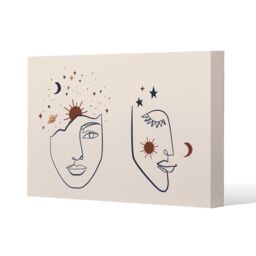 Benjamin Tate Design Celestial elements like stars, moon, sun & planets (Canvas Print) / 61 x 41 x 4cm in Natural - Size: 61 x 41 x 4 cm - thumbnail 1