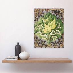 "Artery8 Art Nouveau Ivy Leaves Painting Hibberd Wall Art Poster Print in Green - Size: W12"" x H16""" - thumbnail 4