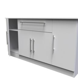 Ready Assembled 2 U Carlton 4 Door 1 Drawer Wide Unit (Ready Assembled) in Grey - Size: Large - thumbnail 5
