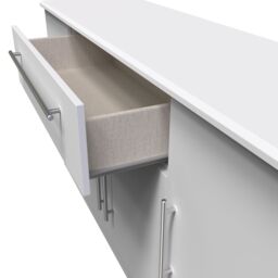Ready Assembled 2 U Carlton 4 Door 1 Drawer Wide Unit (Ready Assembled) in Grey - Size: Large - thumbnail 6