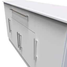 Ready Assembled 2 U Carlton 4 Door 1 Drawer Wide Unit (Ready Assembled) in Grey - Size: Large - thumbnail 4