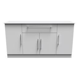 Ready Assembled 2 U Carlton 4 Door 1 Drawer Wide Unit (Ready Assembled) in Grey - Size: Large - thumbnail 1