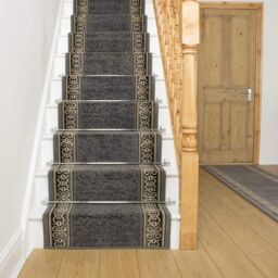 runrug Stair Runner Carpet for Staircases - Soft & Comfy, 9mm - 'Tribal' in Grey - Size: 60 cm x 720 cm - thumbnail 5