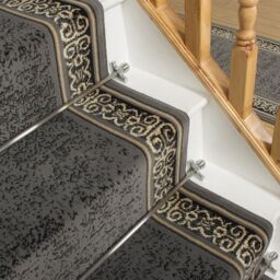 runrug Stair Runner Carpet for Staircases - Soft & Comfy, 9mm - 'Tribal' in Grey - Size: 60 cm x 720 cm - thumbnail 2