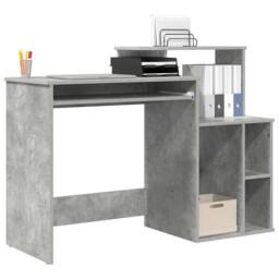 Berkfield Home Modern Desk with Storage Concrete Grey 120.5x44x88.5 cm Engineere