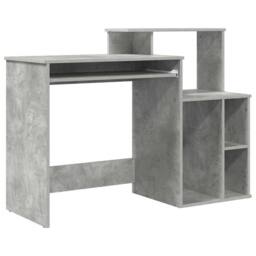 Berkfield Home Modern Desk with Storage Concrete Grey 120.5x44x88.5 cm Engineere - thumbnail 3