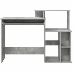 Berkfield Home Modern Desk with Storage Concrete Grey 120.5x44x88.5 cm Engineere - thumbnail 5