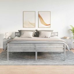 Berkfield Home Bedside Cabinets 2 pcs with 2 Drawers Concrete Grey 40x36x50 cm in Brown - Size: 40 x 36 x 50 cm - thumbnail 3