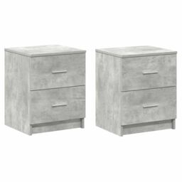Berkfield Home Bedside Cabinets 2 pcs with 2 Drawers Concrete Grey 40x36x50 cm in Brown - Size: 40 x 36 x 50 cm - thumbnail 2
