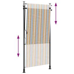 Berkfield Home Outdoor Roller Blind Yellow & White 120x270 cm Fabric&Steel - thumbnail 6