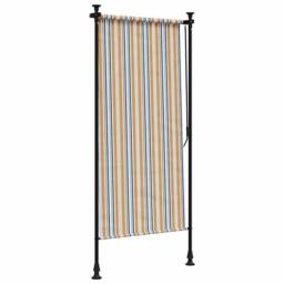Berkfield Home Outdoor Roller Blind Yellow & White 120x270 cm Fabric&Steel - thumbnail 5