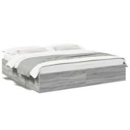 Berkfield Home Bed Frame without Mattress Grey Sonoma 200x200 cm - thumbnail 2
