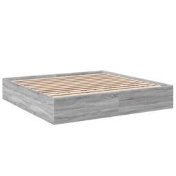 Berkfield Home Bed Frame without Mattress Grey Sonoma 200x200 cm - thumbnail 6