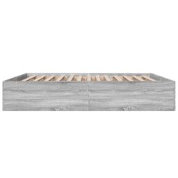 Berkfield Home Bed Frame without Mattress Grey Sonoma 200x200 cm - thumbnail 5
