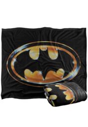 Batman Blanket, 152x127 cm 1989 Logo Silky Touch Super Soft Throw Blanket in White - thumbnail 2