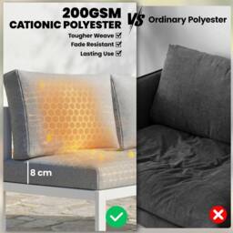 OUTSUNNY 6 Seater Metal Garden Furniture Corner Sofa Set, White - Size: 120 cm x 60 cm - thumbnail 5