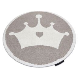 RugsX Modern Children's Rug in Beige - Size: 120 cm diameter - thumbnail 1