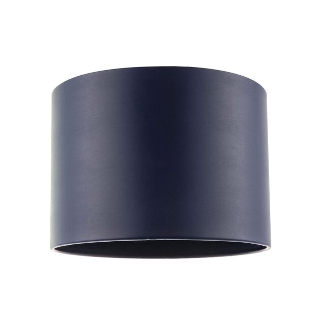 Happy Homewares Classic Faux Leather Drum Lamp Shade with Inner Cotton Lining in Midnight - Size: 10 inches - image 1