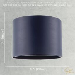 Happy Homewares Classic Faux Leather Drum Lamp Shade with Inner Cotton Lining in Midnight - Size: 10 inches - thumbnail 7