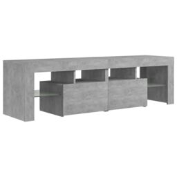 Berkfield Home TV Cabinet with LED Lights Concrete Grey 140x36.5x40 cm - thumbnail 3