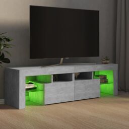 Berkfield Home TV Cabinet with LED Lights Concrete Grey 140x36.5x40 cm - thumbnail 4