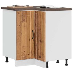 Berkfield Home Kitchen Corner Base Cabinet Lucca Old Wood Engineered Wood in Brown - thumbnail 1