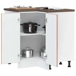 Berkfield Home Kitchen Corner Base Cabinet Lucca Old Wood Engineered Wood in Brown - thumbnail 4