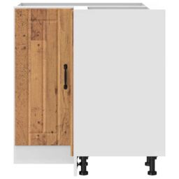 Berkfield Home Kitchen Corner Base Cabinet Lucca Old Wood Engineered Wood in Brown - thumbnail 5