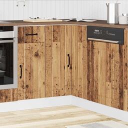 Berkfield Home Kitchen Corner Base Cabinet Lucca Old Wood Engineered Wood in Brown - thumbnail 3