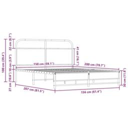 Berkfield Home Elegant Bed Frame Frame 150x200 cm King Size Sonoma Oak Wood in Light Oak - thumbnail 9