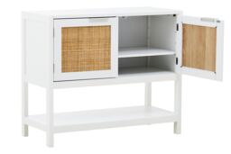 Orsina Versatile White Wood Side Cabinet, Rustic Bedside Cabinet, Easily Maintained Display Cabinet With Storage in Grey - thumbnail 2