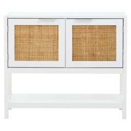Orsina Versatile White Wood Side Cabinet, Rustic Bedside Cabinet, Easily Maintained Display Cabinet With Storage in Grey - thumbnail 5
