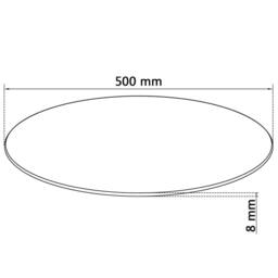 Berkfield Home Table Top Tempered Glass Round 500 mm in Black - thumbnail 4