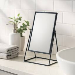 Havendro Black Rectangle Makeup Mirror Free Standing 22 x 39cm Pack of 1 - Size: 22 x 39 cm - thumbnail 1