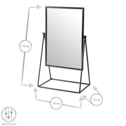 Havendro Black Rectangle Makeup Mirror Free Standing 22 x 39cm Pack of 1 - Size: 22 x 39 cm - thumbnail 2