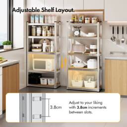 VonHaus Two Pack of 5 Tier 1.5m Garage Shelving Units in Silver - thumbnail 5