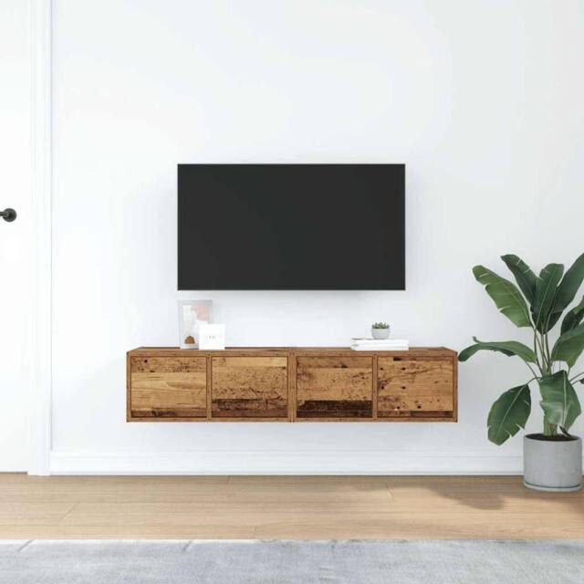 Berkfield Home TV Cabinets 2 pcs Old Wood 60x31x25.5 cm Engineered Wood in Brown - image 1