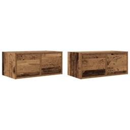 Berkfield Home TV Cabinets 2 pcs Old Wood 60x31x25.5 cm Engineered Wood in Brown - thumbnail 3