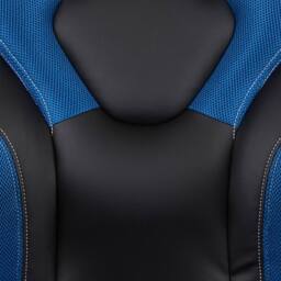 FWStyle Black & Blue Faux Leather Racer Style Deluxe Gaming Chair - thumbnail 4