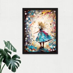 "Artery8 Wall Art Print Alice in Wonderland Clocks Down the Rabbit Hole Large Framed Wall Décor Art in White - Size: W18"" x H24""" - thumbnail 2