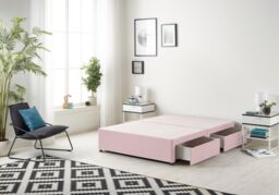 Somnior Galaxy Sprung Memory Foam 2 Drawer Divan Bed with Upholstered Headboard Plush Velvet in Pink - Size: King - thumbnail 5