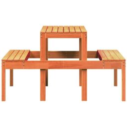 Berkfield Home Picnic Table Wax Brown 110x134x75 cm Solid Wood Pine - Size: 110 x 134 x 75 cm - thumbnail 5
