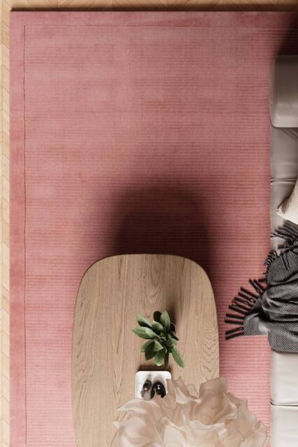 Kukoon Deep Pile Natural Wool Bedroom Area Rug Beige, Grey, Green Bedside Mat 120cm x 170cm in Pink - Size: 120 cm x 170 cm - image 1