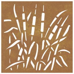 Berkfield Home Garden Wall Decoration 55x55 cm Corten Steel Grass Design in Brown - thumbnail 4