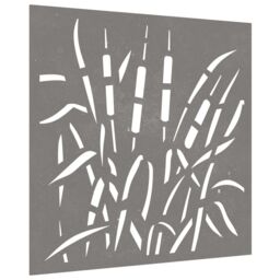 Berkfield Home Garden Wall Decoration 55x55 cm Corten Steel Grass Design in Brown - thumbnail 3